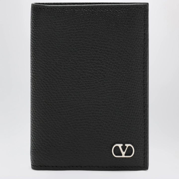 Valentino Garavani - Black Vlogo grained leather card holder