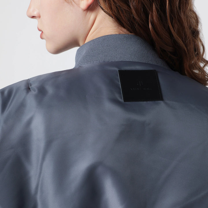 ANINE BING - Leon grey cropped bomber jacket