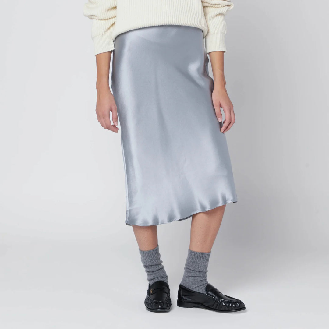 ANINE BING - Pastel blue silk midi skirt