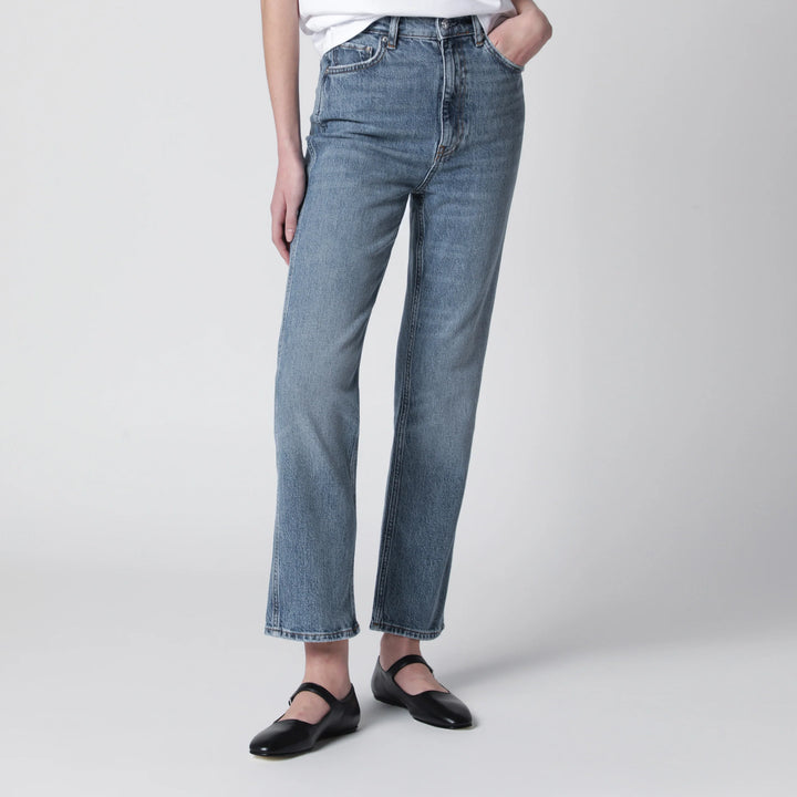ANINE BING - High-rise jeans in light-wash cotton denim