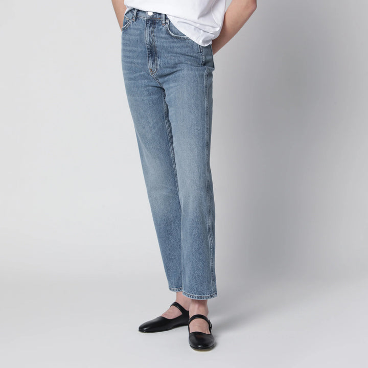 ANINE BING - High-rise jeans in light-wash cotton denim