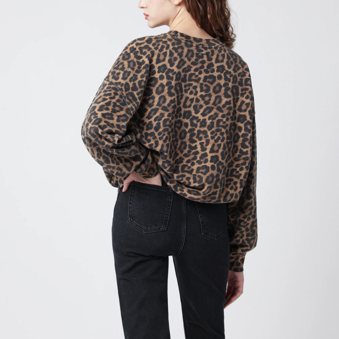 ANINE BING - Miles Oversized Sweatshirt With Leopard Print