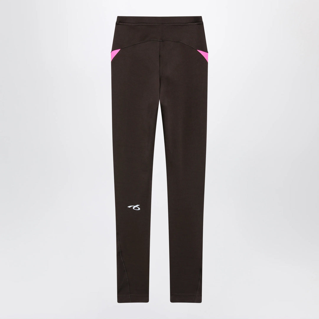 Balenciaga - Techwear leggings in khaki/neon pink technical fabric