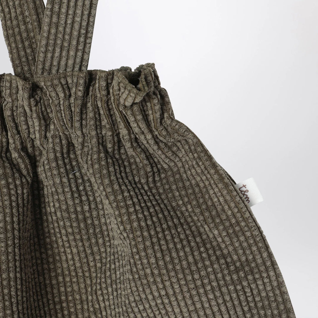 Teddy &amp; Minou - Moss green ribbed overalls