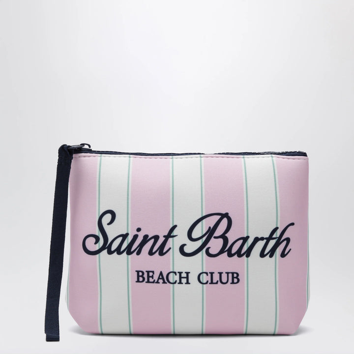 MC2 Saint Barth - Pink striped Aline scuba pouch