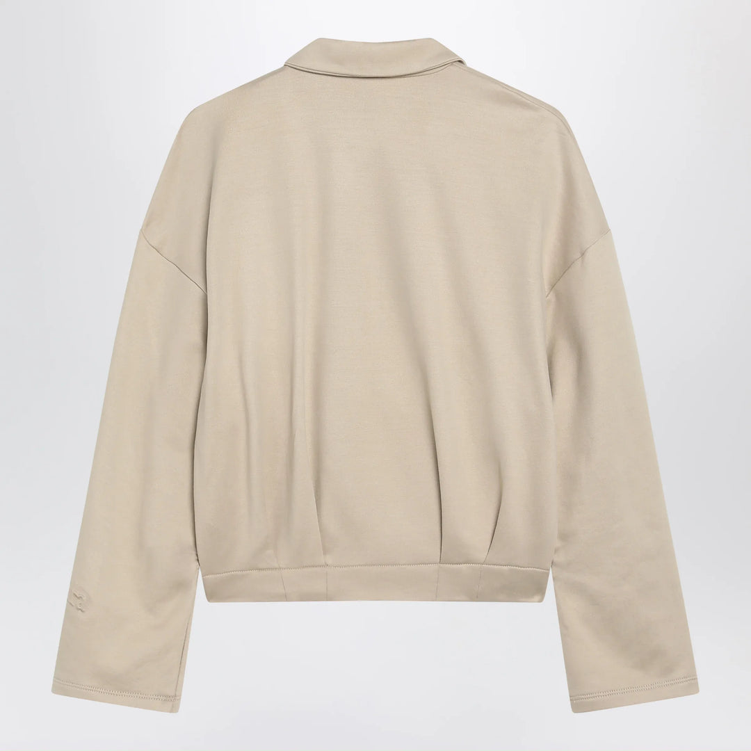 Max Mara - Beige cropped sweatshirt in silk blend