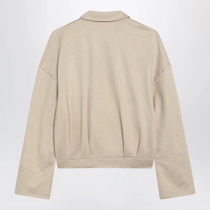 Max Mara - Beige cropped sweatshirt in silk blend