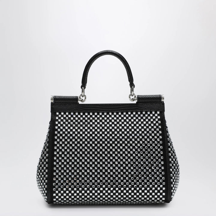 Dolce&amp;Gabbana - Sicily small black top-handle bag with crystals