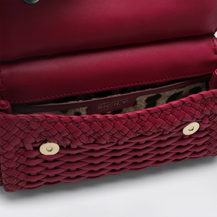 Dolce&amp;Gabbana - Sicily mini woven nappa leather bag in hibiscus