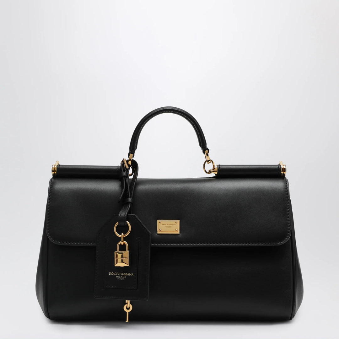Dolce&amp;Gabbana - My Sicily medium black plongé leather bag