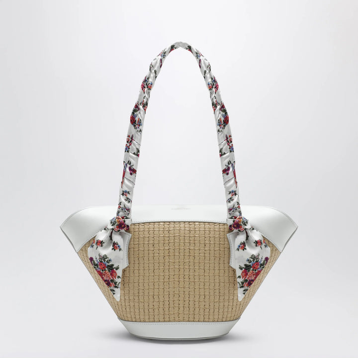 Dolce&amp;Gabbana - Capri raffia coffa bag in cream and white