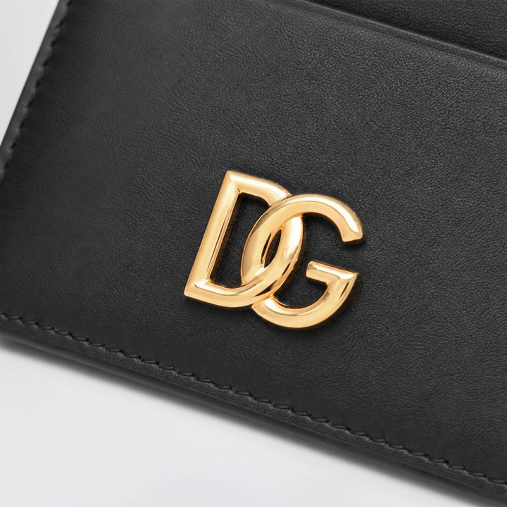 Dolce&amp;Gabbana - Black leather card holder with DG logo