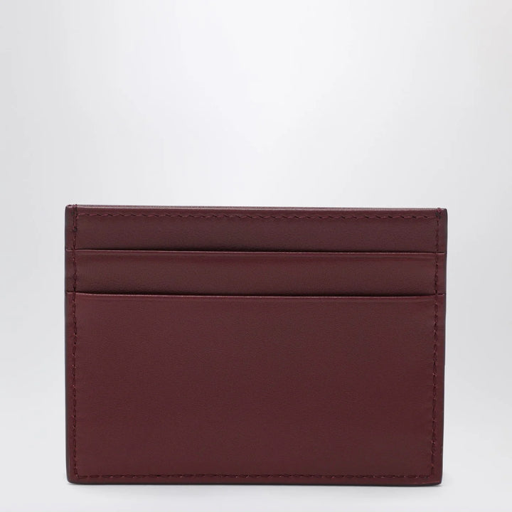 Dolce&amp;Gabbana - Bordeaux leather cardholder with logo plate