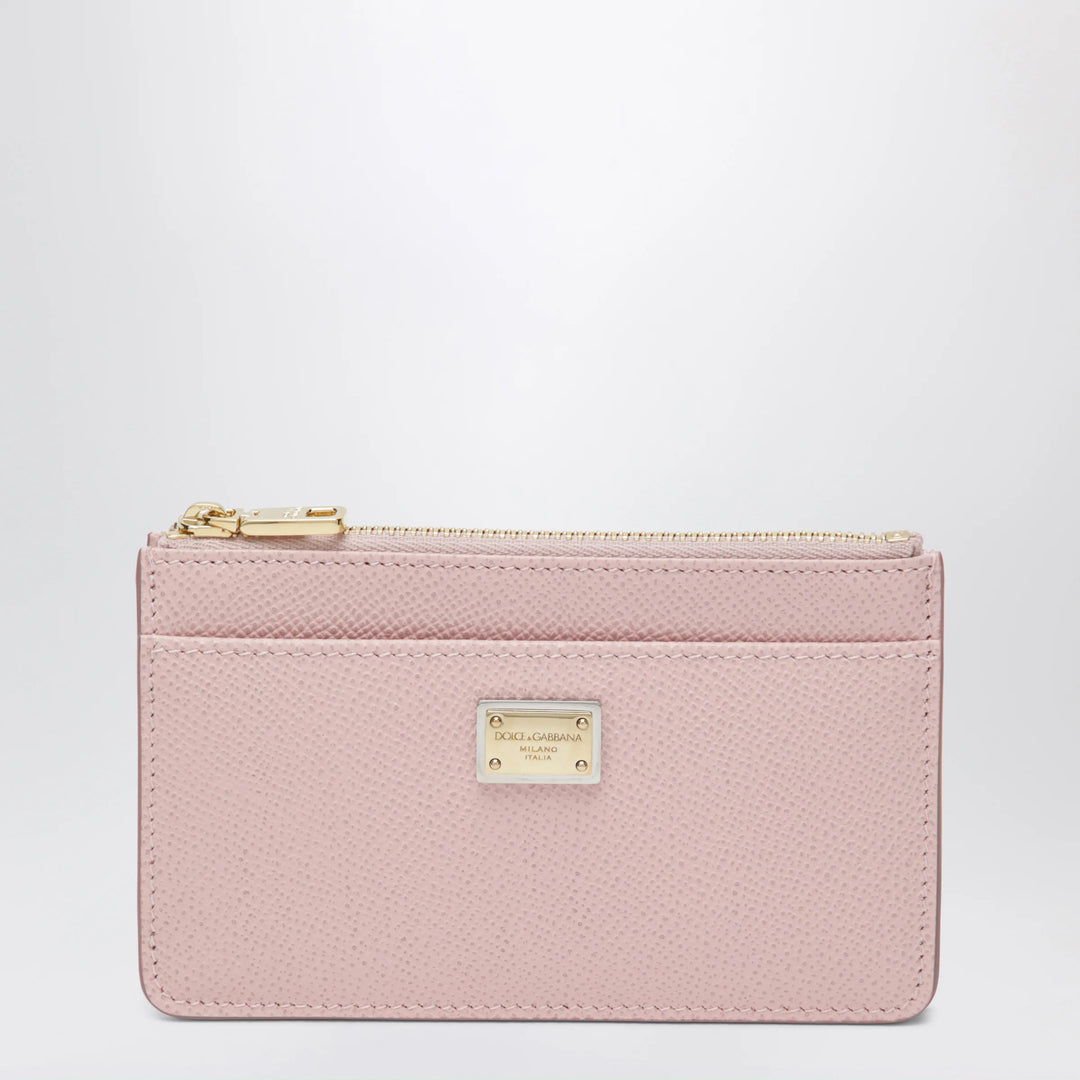 Dolce&amp;Gabbana - Dauphine calfskin card holder in nude pink