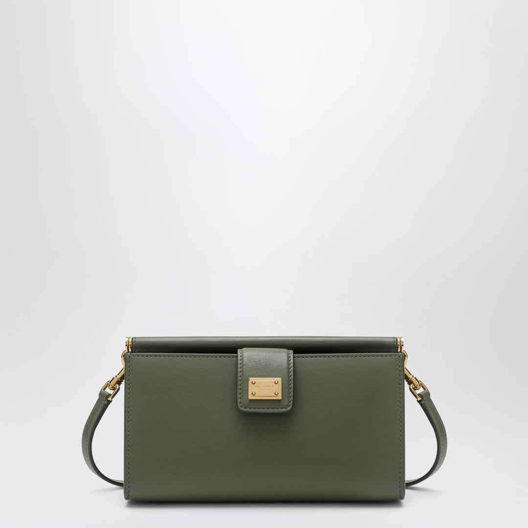Dolce&amp;Gabbana - Plongé calfskin phone bag in military green