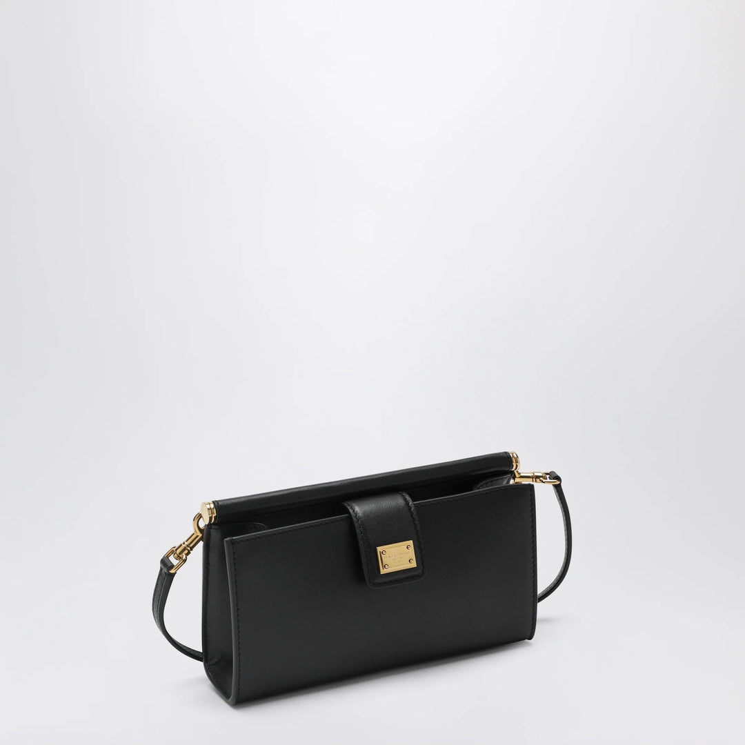 Dolce&amp;Gabbana - Plongé calfskin leather phone bag in black