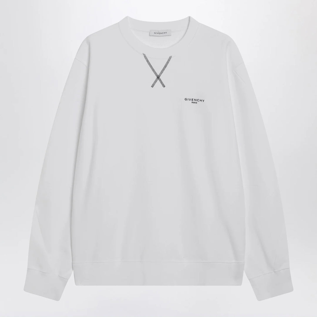 Givenchy - White Couture Seam sweatshirt with embroidered logo