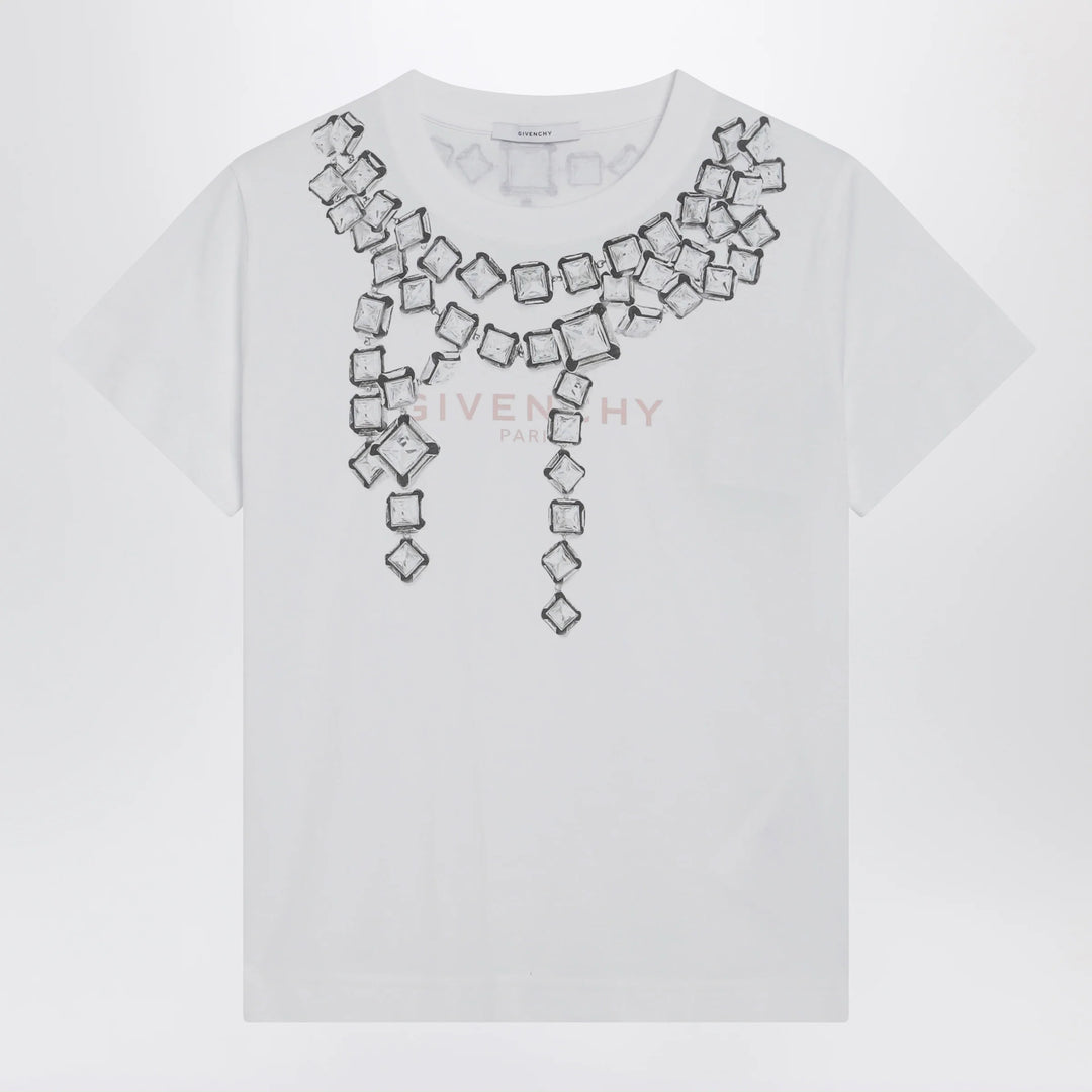 Givenchy - Deconstructed Crystals cotton T-shirt in white