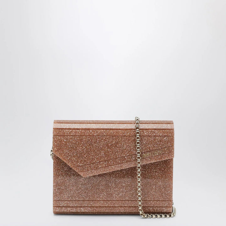 Jimmy Choo - Candy clutch in pink glitter acrylic fabric