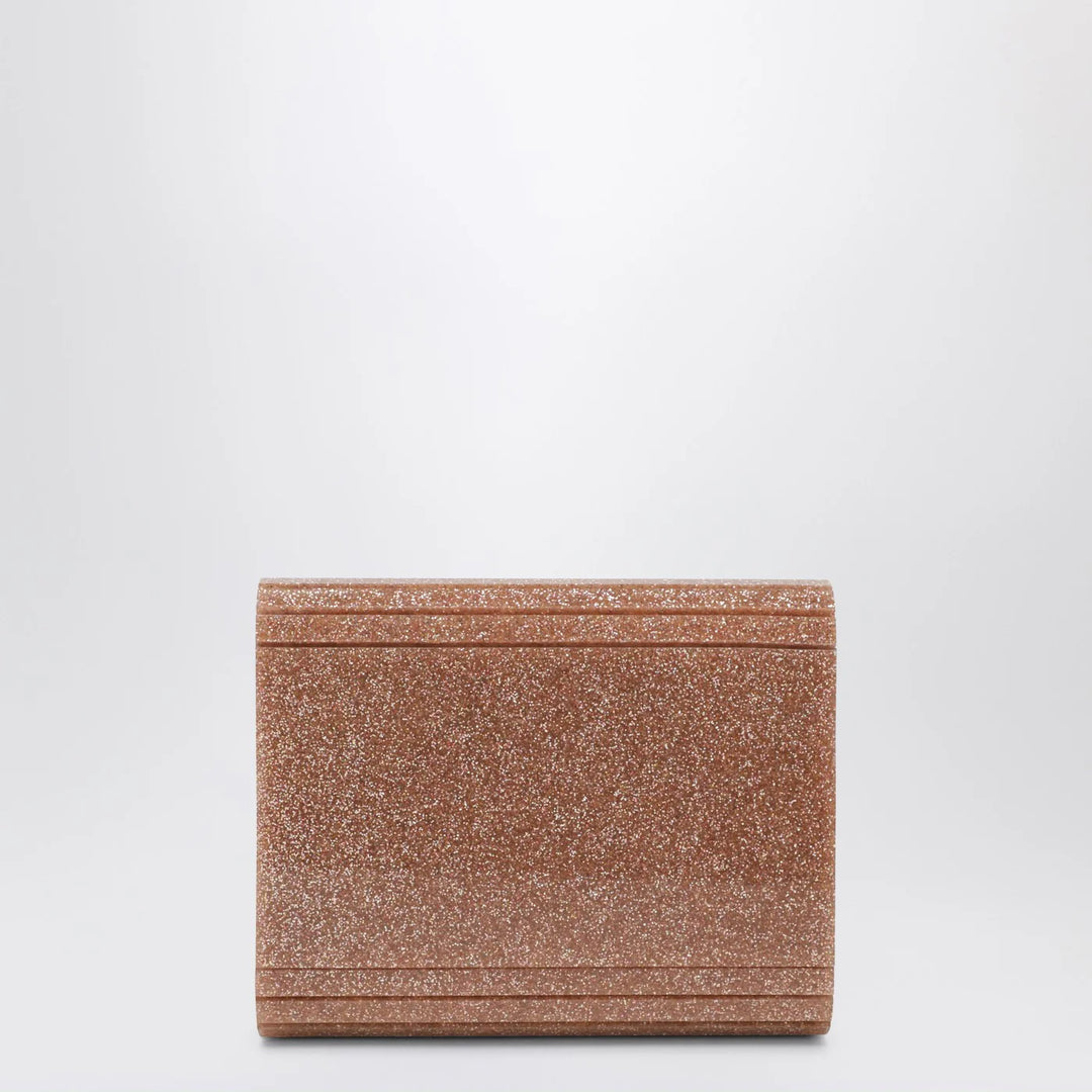 Jimmy Choo - Candy clutch in pink glitter acrylic fabric
