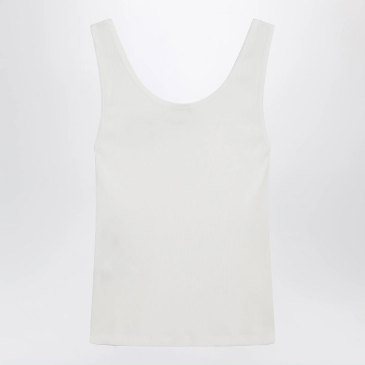 Chloé - White ribbed tank top with logo