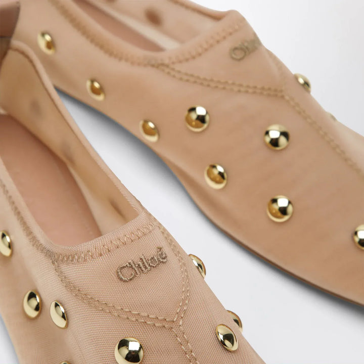 Chloé - Rita Blushy Beige ballet flats in transparent mesh