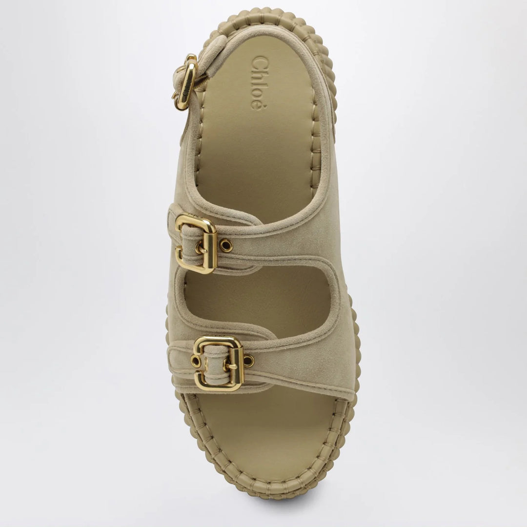 Chloé - Nama wedge sandals in sand