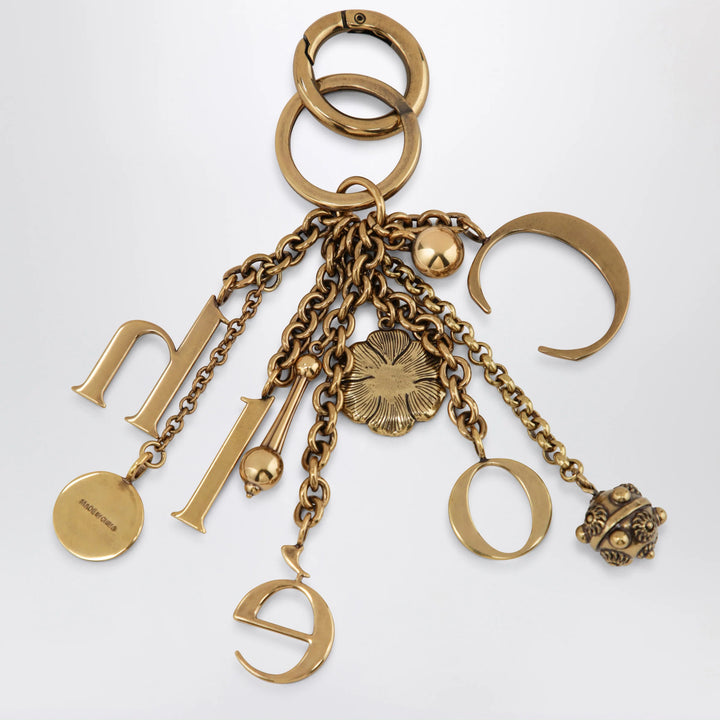 Chloé - Bag charm keyring Symbols Logo in vintage gold brass
