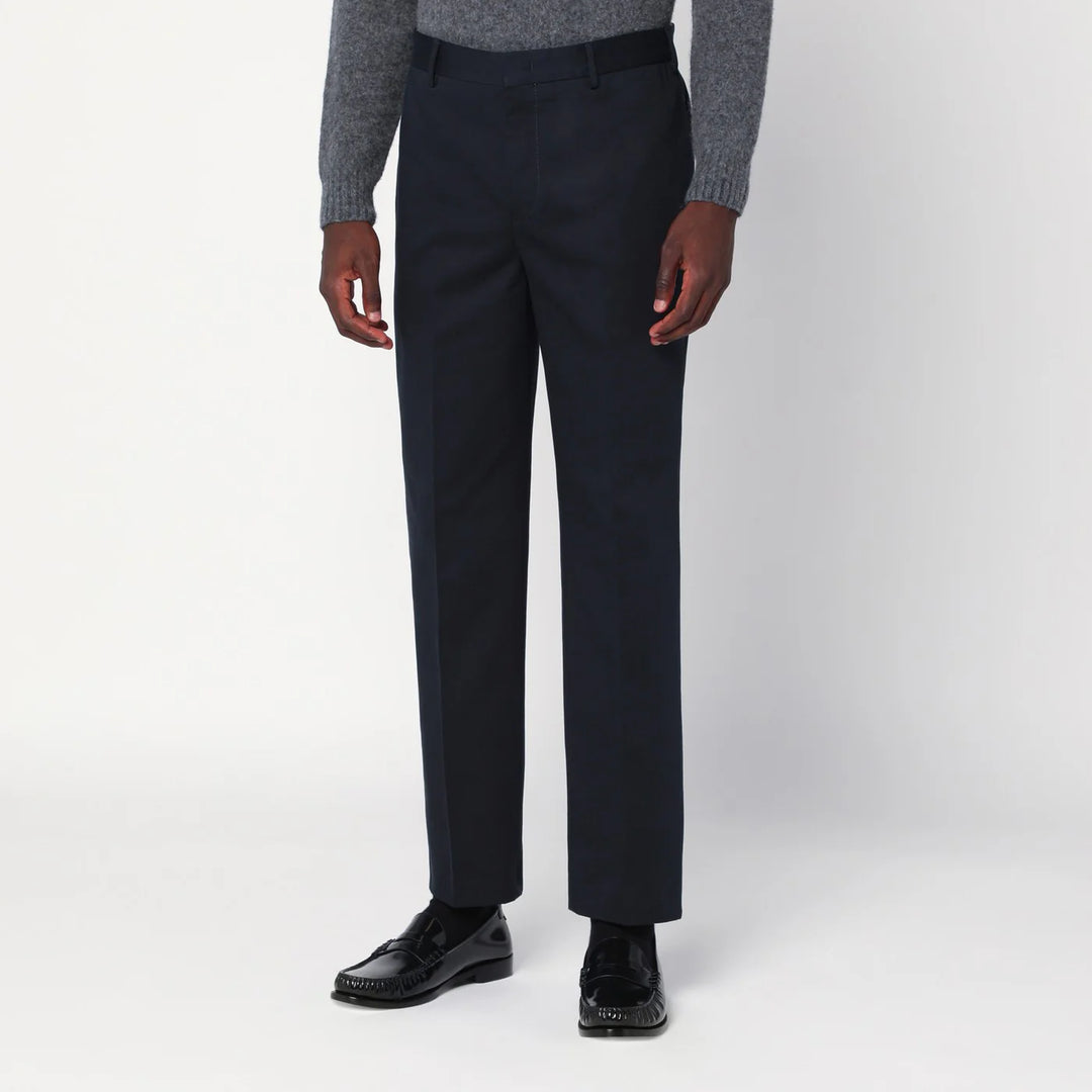 PT Torino - Navy blue cotton trousers