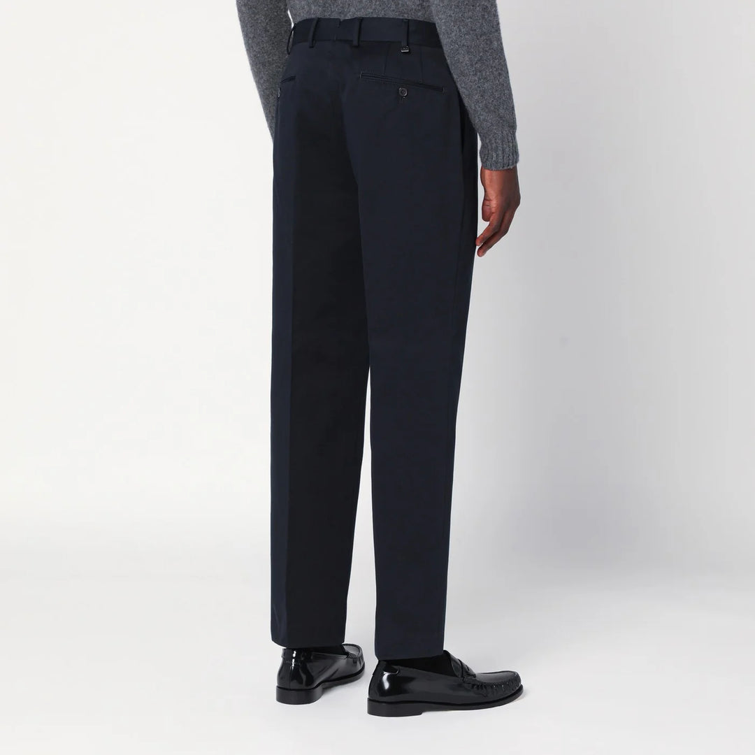 PT Torino - Navy blue cotton trousers
