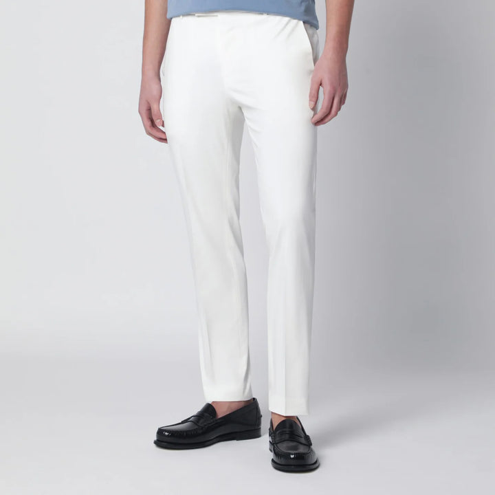 PT Torino - White slim-fit cotton-blend trousers