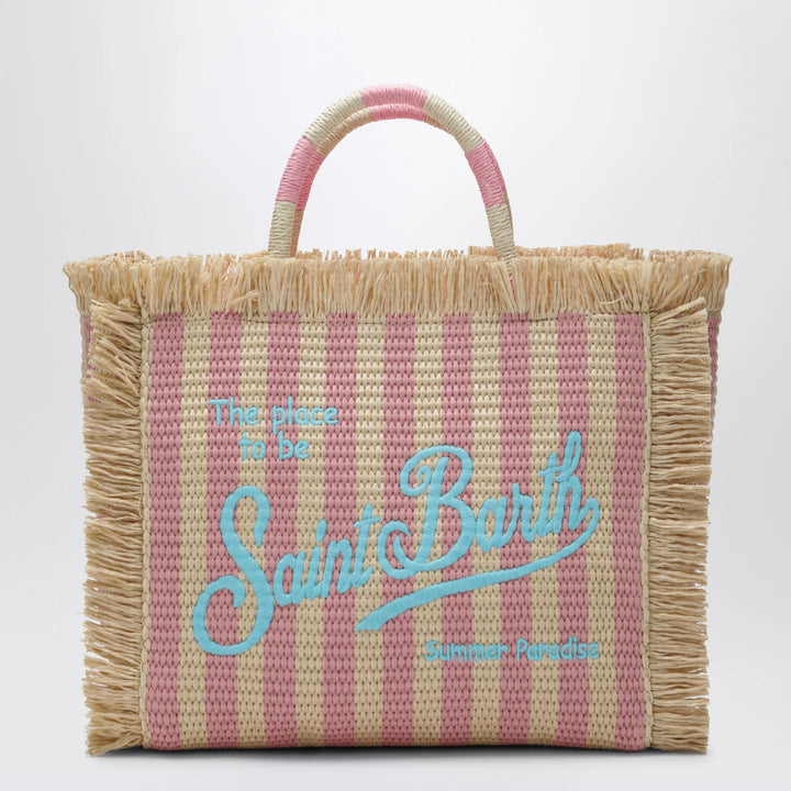 MC2 Saint Barth - Colette striped straw-effect fabric bag