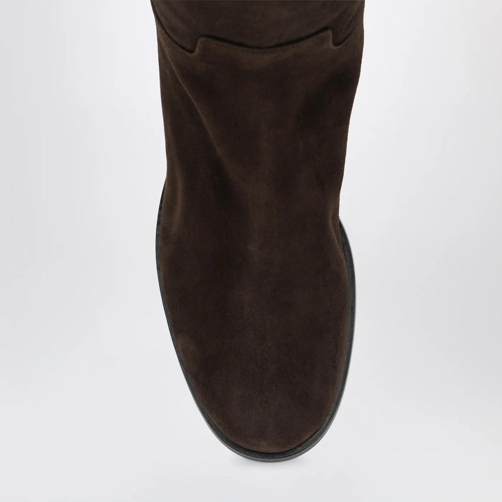 Dolce&amp;Gabbana - High suede boot in ebony brown