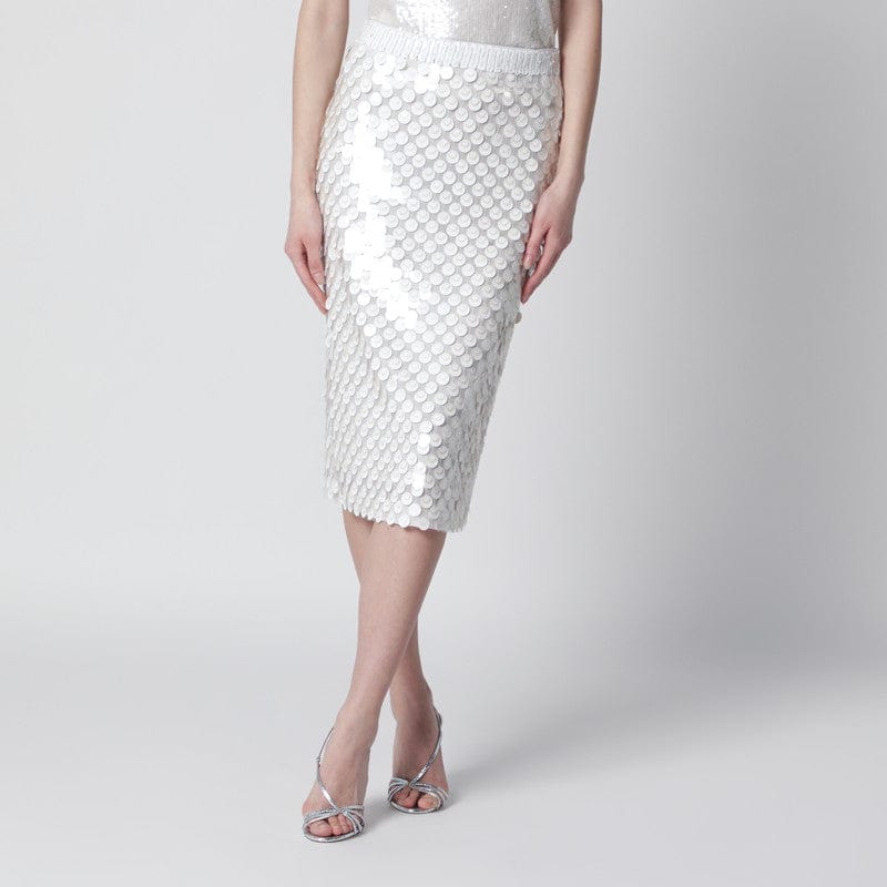 Skirts P.A.R.O.S.H. - Cream sequin pencil skirt - M Brand