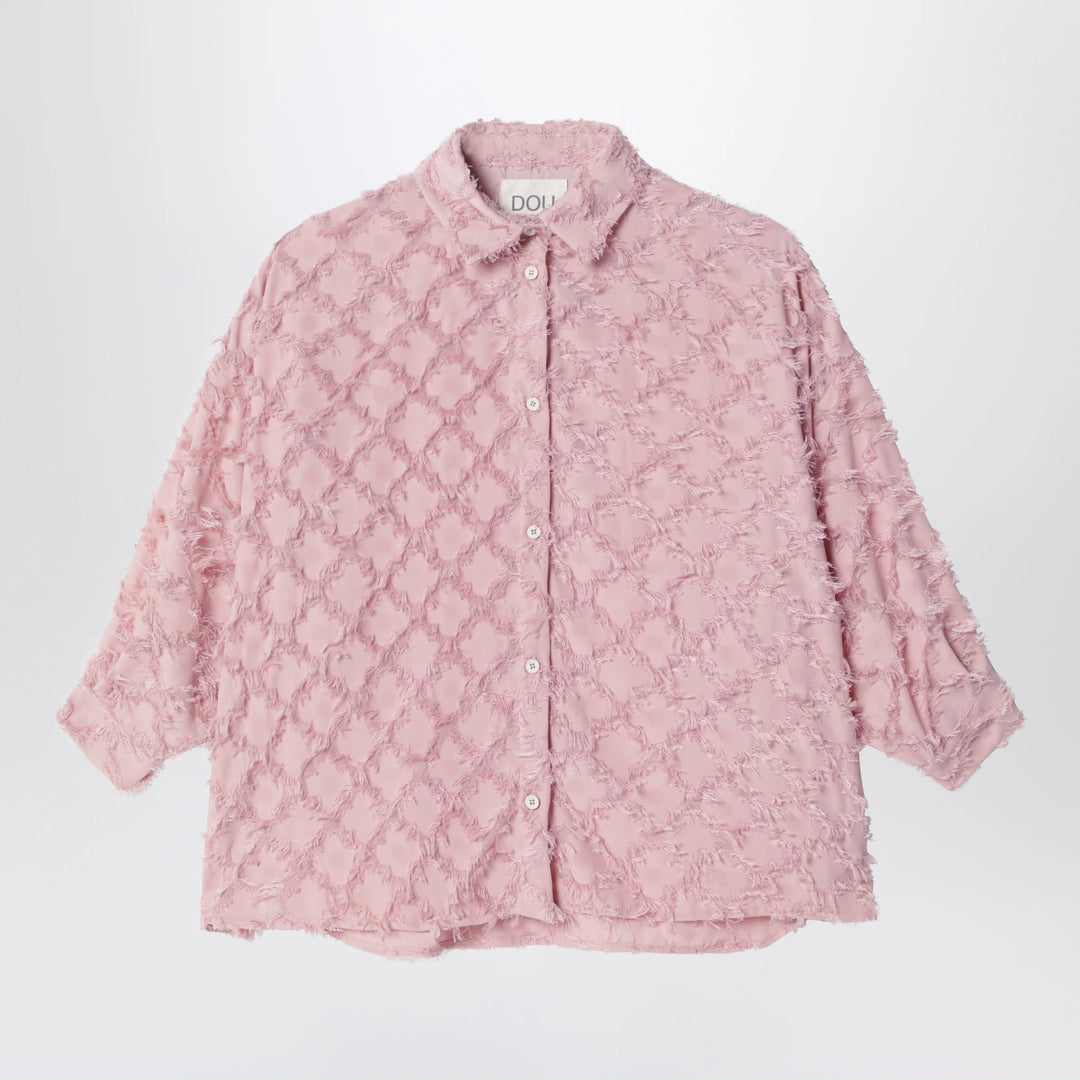 Douuod - Pink Shirt With Fringe Pattern