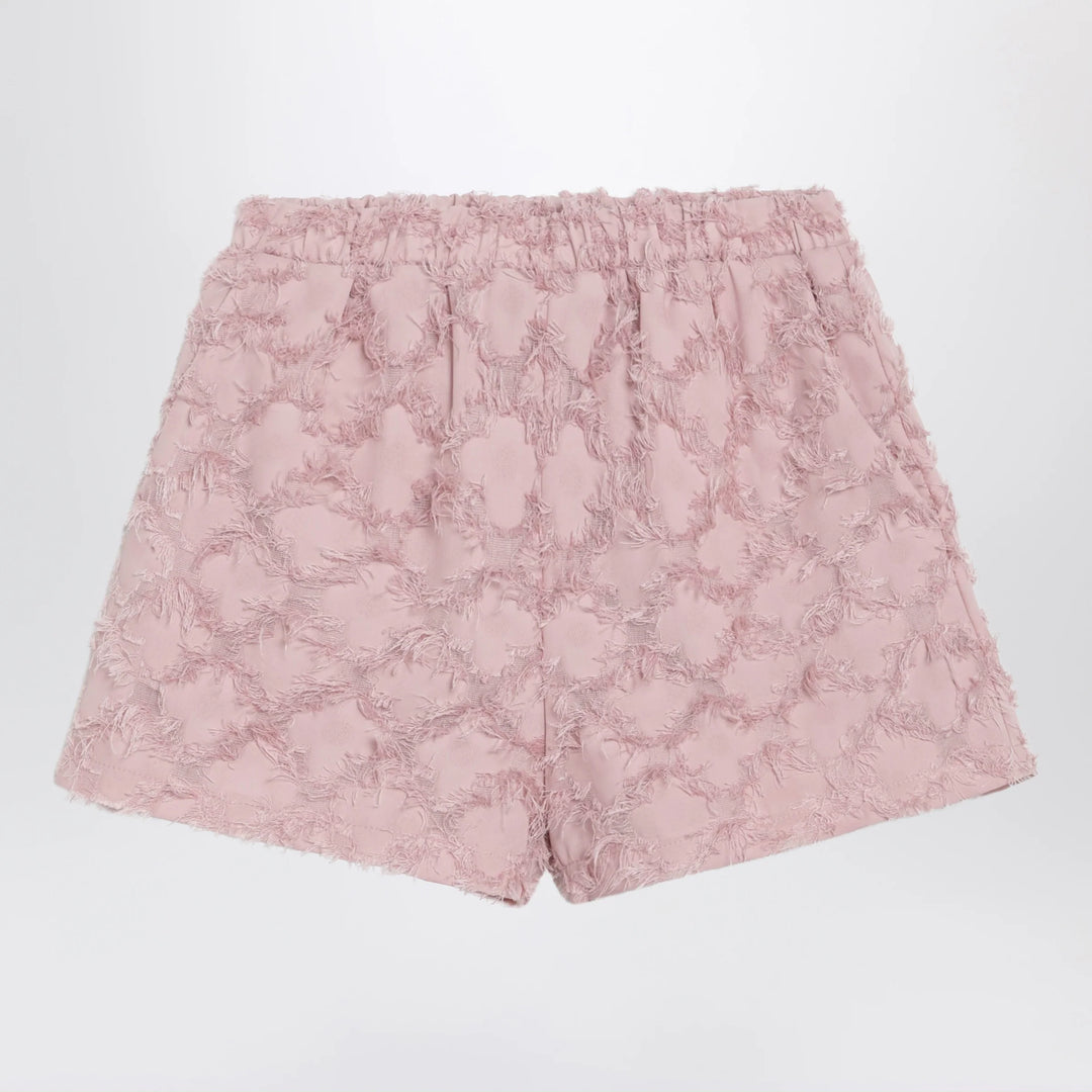 Douuod - Pink patterned shorts with fringes