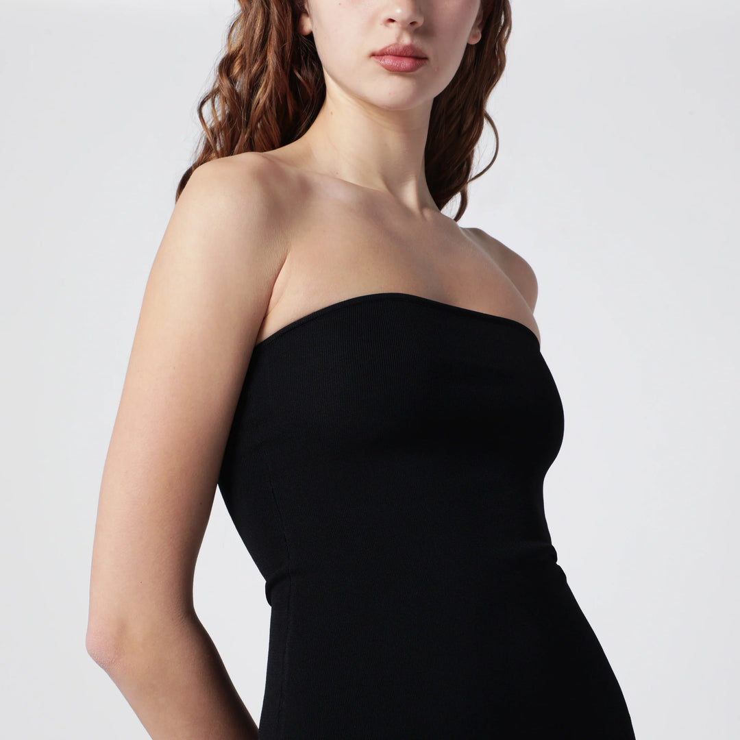 Entire Studios - Black strapless midi dress
