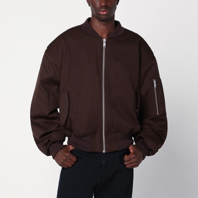 Coats & Jackets Entire Studios - Dark brown zip-up bomber jacket in wool - L Brand