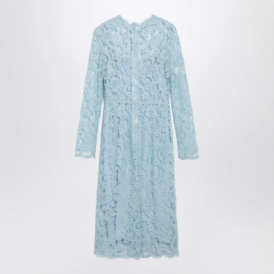 Dolce&amp;Gabbana - Light blue cotton-blend corded lace sheath dress
