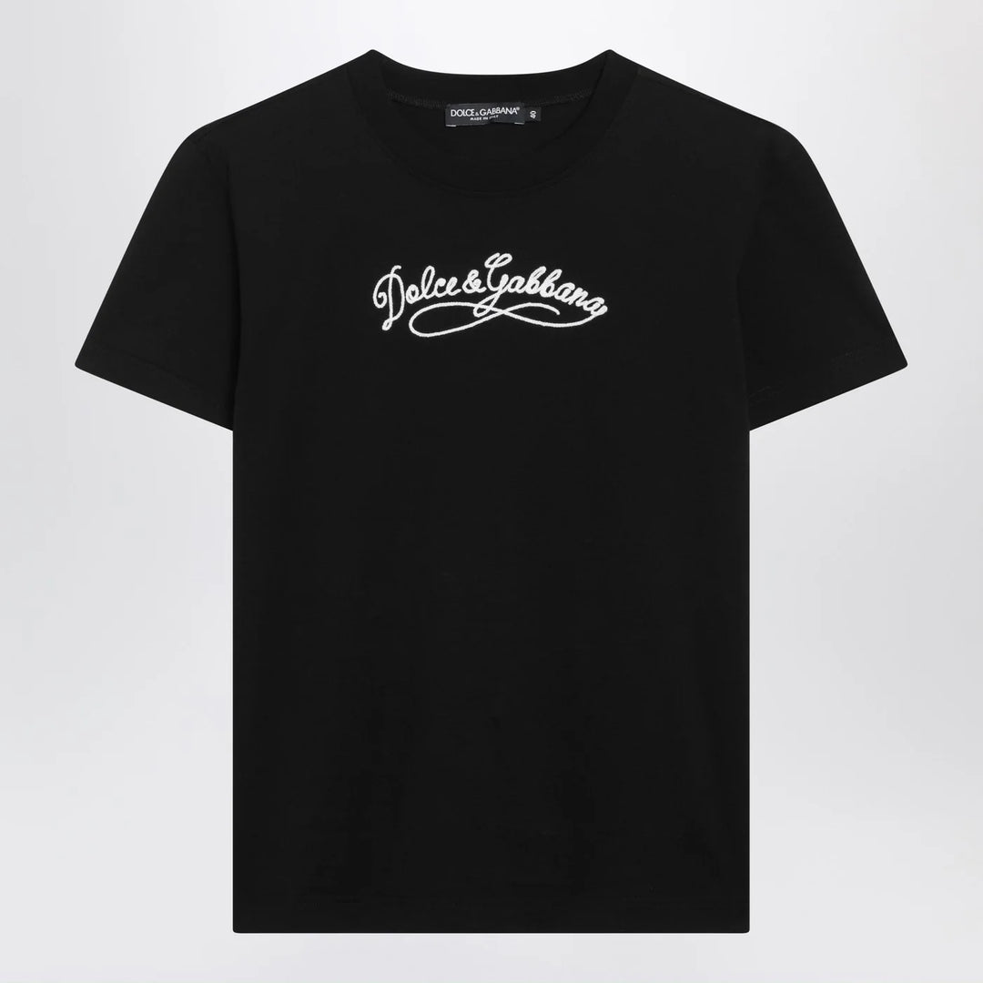 Dolce&amp;Gabbana - Black jersey T-shirt with embroidery