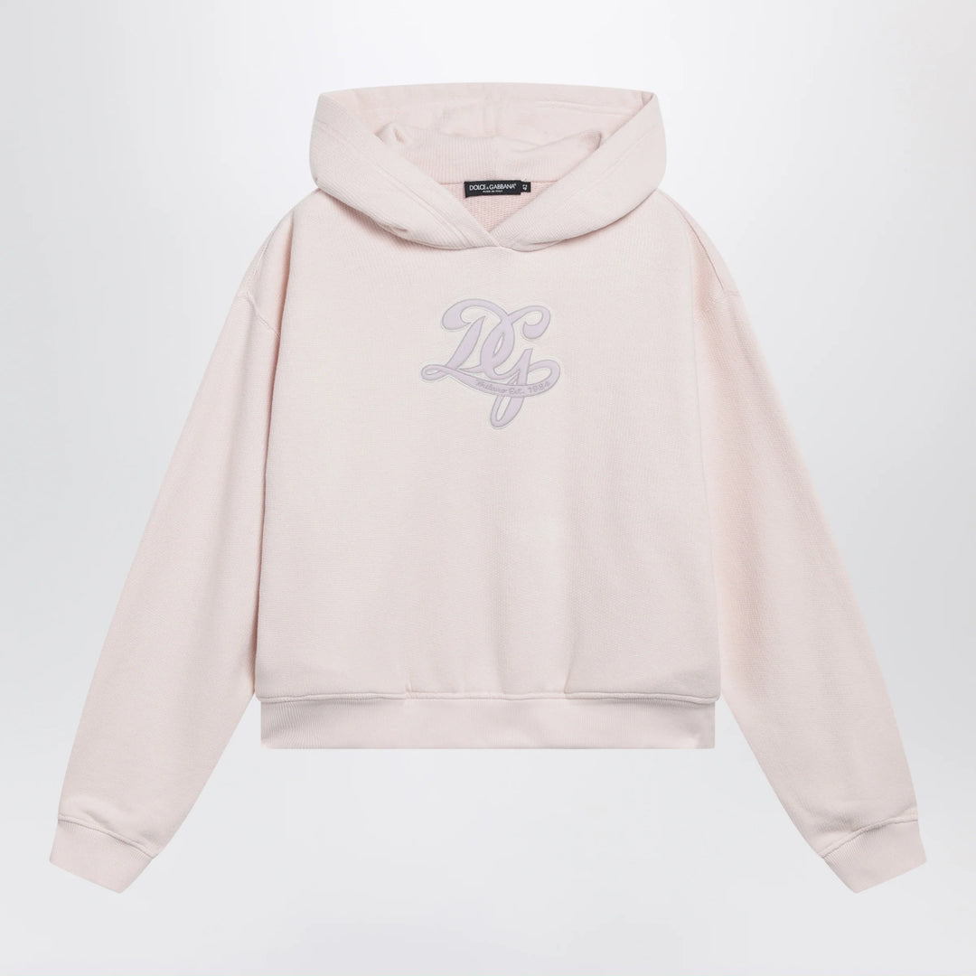 Dolce&amp;Gabbana - Embroidered hoodie in pink cotton blend