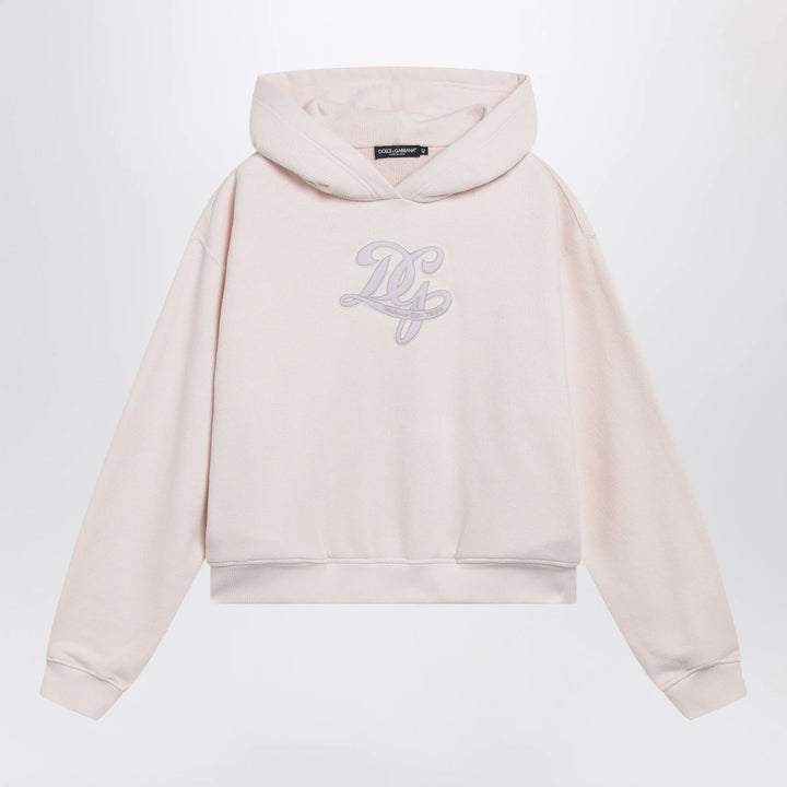 Dolce&amp;Gabbana - Embroidered hoodie in pink cotton blend