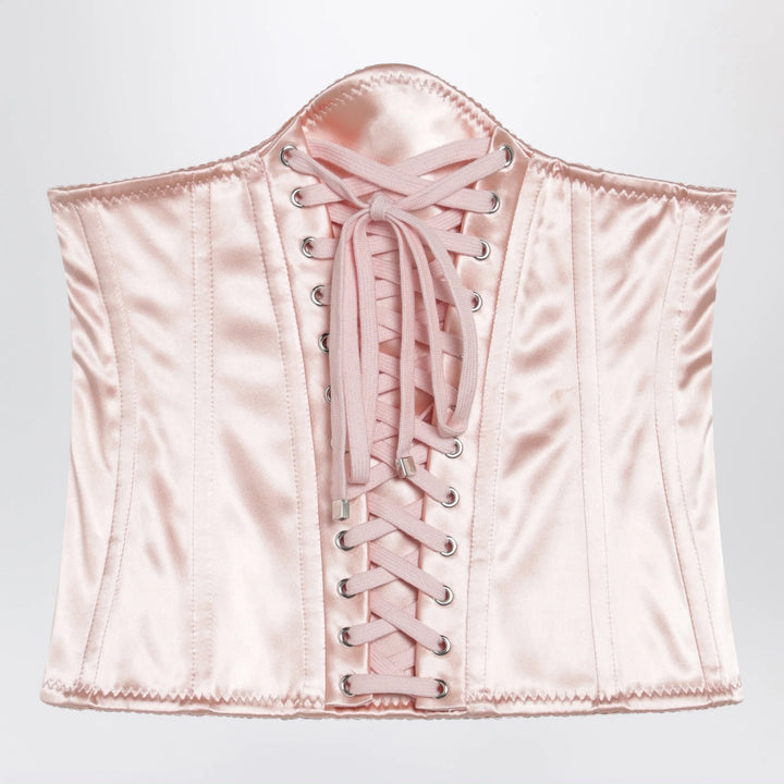 Dolce&amp;Gabbana - Corset with lace-up details in pale pink