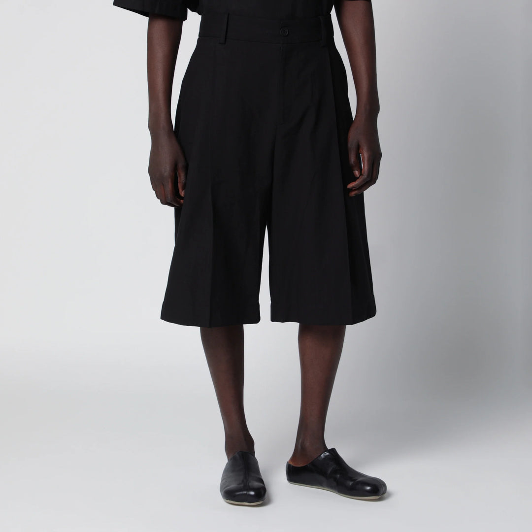 STUDIO NICHOLSON - Fowld shorts in cotton blend black