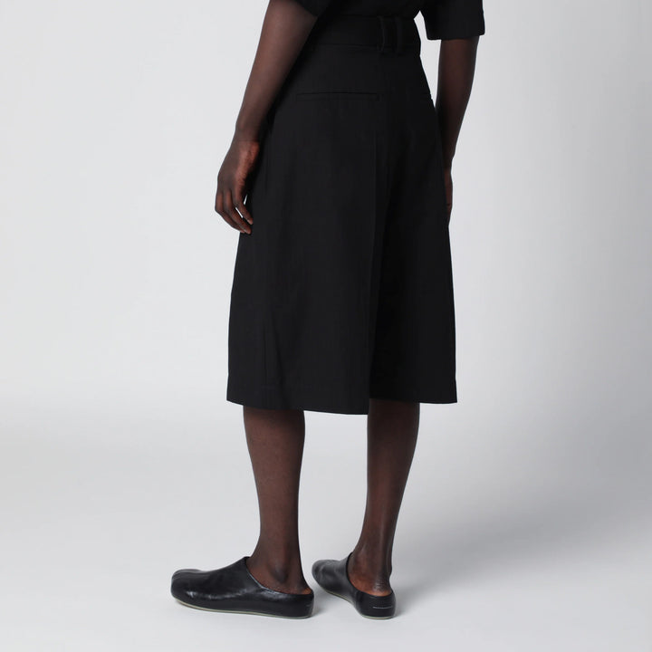STUDIO NICHOLSON - Fowld shorts in cotton blend black