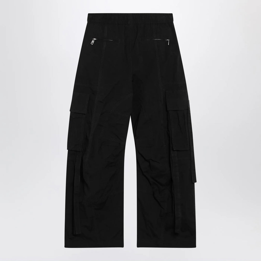 Dolce&amp;Gabbana - Black waxed faille cargo trousers