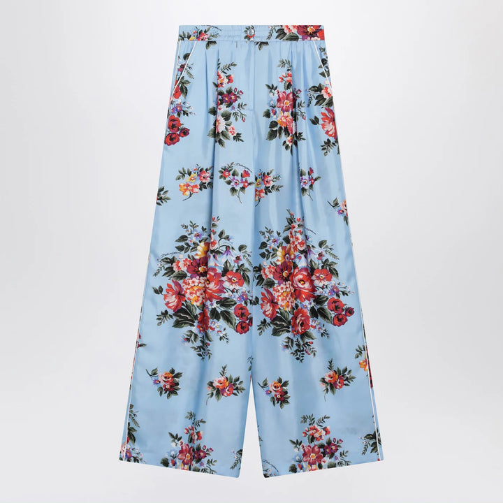 Dolce&amp;Gabbana - Silk twill trousers with floral print