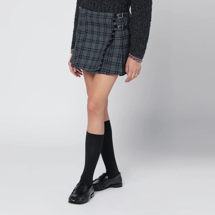 Durazzi Milano - Black/white check kilt mini skirt
