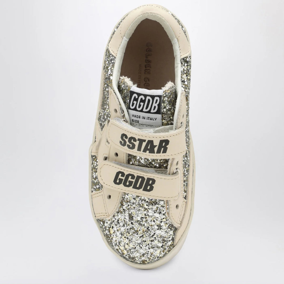 Golden Goose - Old School Sneakers in platinum/cream glitter