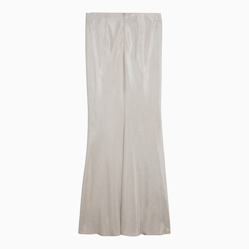 Max Mara Studio Long beige linen-blend skirt